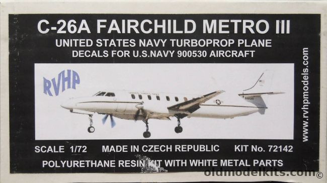 RVHP 1/72 C-26A Fairhild Metro III - US Navy 900530 Aircraft, 72142 plastic model kit