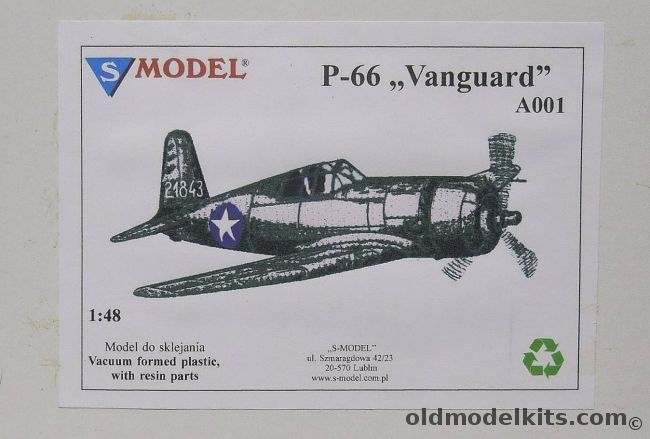 S Model 1/48 Vultee P-66 Vanguard - (Model 48X), A001 plastic model kit