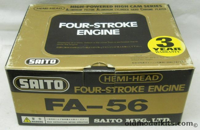 Saito FA-56 Hemi Head Four Stroke Engine - High Powered High Cam Series - Gas Engine Brand New In The Box For RC Flying Model Aircraft plastic model kit