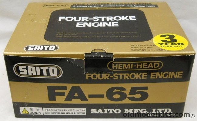 Saito FA-65 Hemi Head Four Stroke Engine - High Powered High Cam Series - Gas Engine Brand New In The Box For RC Flying Model Aircraft plastic model kit