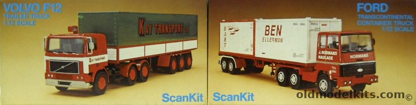 ScanKit 1/72 Ford Transcontinental Container Truck / Volvo F12 Trailer Truck, 2002 plastic model kit