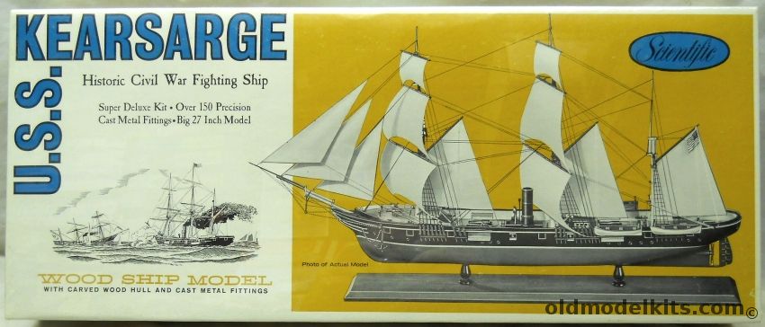 Scientific 1/88 USS Kearsarge - 27 Inch Long Wood and Metal Ship, 166-2195 plastic model kit