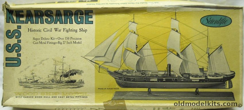 Scientific 1/88 USS Kearsarge - 27 Inch Long Wood and Metal Ship Kit, 166 plastic model kit