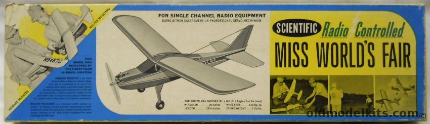Scientific Miss Worlds Fair - Radio Controlled 30 Inch Wingspan R/C Aircraft, 159-395 plastic model kit