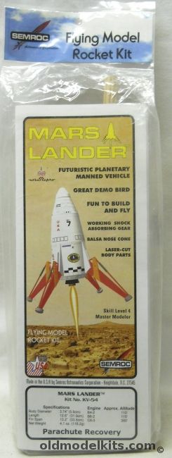 Semroc Mars Lander - ex Estes - Bagged plastic model kit