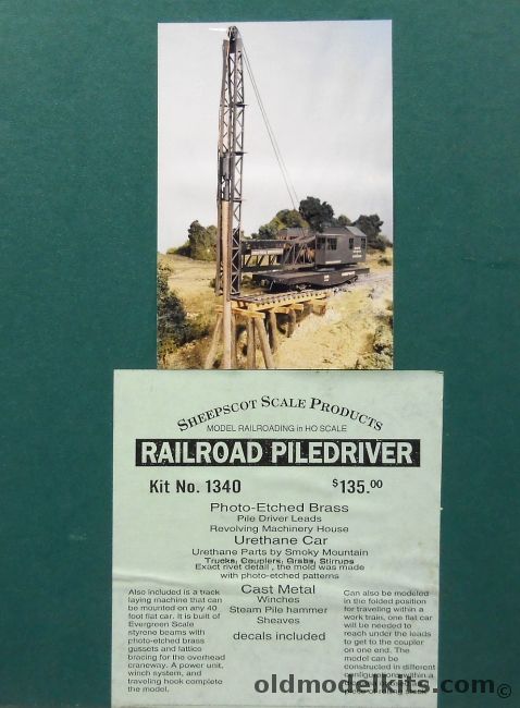 Sheepscot Scale Products 1/87 Railroad Piledriver - HO Scale, 1340 plastic model kit