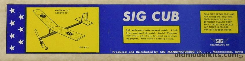 SIG SIG Cub - 24 Inch Wingspan Freeflight Sport Model, FF-1 plastic model kit