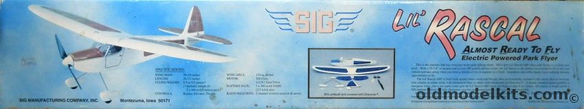 SIG Lil Rascal ARF (Blue) - 29.78 Inch Wingspan Electric R/C Aircraft, SIGRC88ARFB plastic model kit