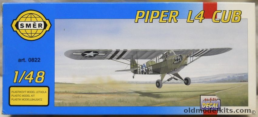 SMER 1/48 Piper Cub L-4 - USAAF Operation Torch Africa 9142, SMR822 plastic model kit