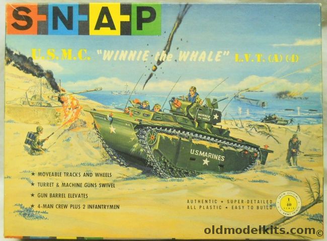 SNAP 1/40 USMC Winnie the Whale LVT A4 - With 75mm Cannon (Ex Adams), 157-149 plastic model kit