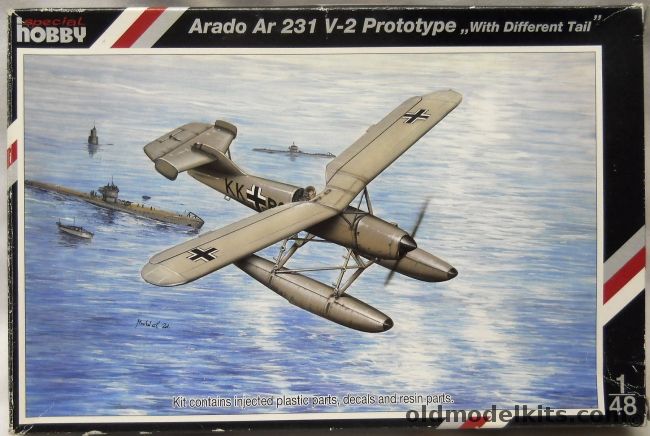 Special Hobby 1/48 Arado Ar-231 V-2 Prototype - Different Tail - German WWII Submarine Aircraft, SH48061 plastic model kit
