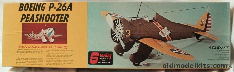 Sterling Boeing P-26A Peashooter - 28 inch Wingspan for RC, E10 plastic model kit