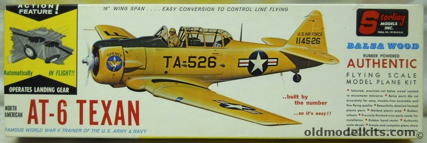 Sterling AT-6 Texan - 18 inch Wingspan for CL or Rubber - Landing Gear Operates in Flight, A9-149 plastic model kit