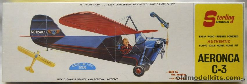 Sterling Aeronca C-3 - 36 Inch Wingspan for Free Flight or R/C, A25 plastic model kit