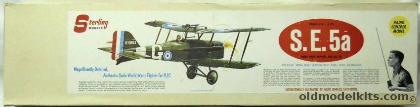 Sterling British SE-5 Scout - With Profile Book And Williams Bros Wheels And Machine Gun - 40 Inch Wingspan Scale RC Airplane, FS-22 plastic model kit