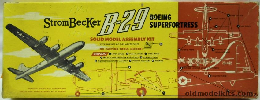 Strombecker 1/72 Boeing B-29 Superfortress, C-250 plastic model kit