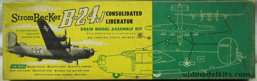 Strombecker 1/72 Consolidated B-24 J Liberator, C-76 plastic model kit