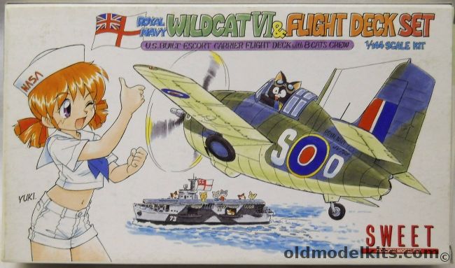 Sweet 1/144 Royal Navy Wildcat VI And Flight Deck Set - From US Escort Aircraft Carrier - (F4F), 11 plastic model kit