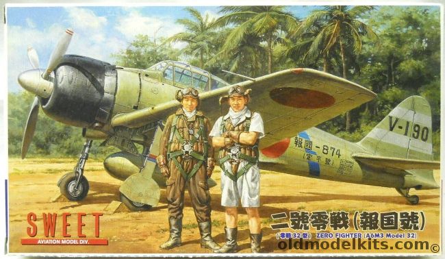 Sweet 1/144 Mitsubishi A6M3 Model 32 Zero Fighter - Two Kits, 21 plastic model kit