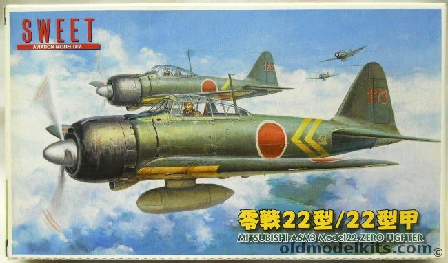 Sweet 1/144 Mitsubishi A6M3 Model 22 Zero Fighter - Two Kits, 22 plastic model kit