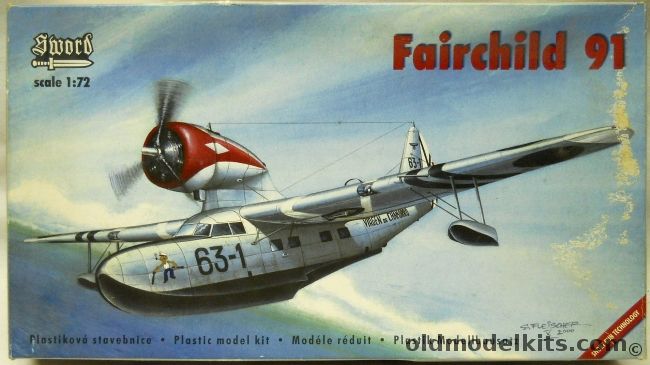 Sword 1/72 Fairchild 91 - A-942  F-91 - Japanese or Spanish Nationalist, SW72013 plastic model kit