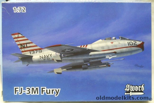 Sword 1/72 FJ-3M Fury - VF-84 Vagabonds USS Forrestal 1957 / VF-53 Blue Knights USS Kearsarge 1957 / VF-111 Sundowners USS Bennington 1958, SW72109 plastic model kit