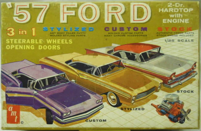 AMT 1/25 1957 Ford Fairlane 500 Two Door Hardtop, T157-200 plastic model kit