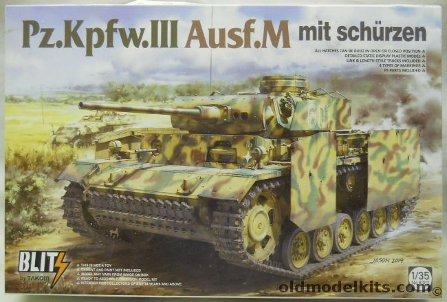 Takom 1/35 Pz.Kpfw.III Ausf.M Mit Schurzen - Blitz Issue, 8002 plastic model kit