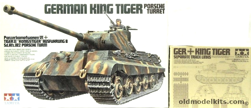 Tamiya 1/35 King Tiger With Separate Track Links Set - Porsche Turret - PanzerKampfwagen VI Tiger II KonigsTiger Ausfuhrung B Porsche  Turm, 35169 plastic model kit