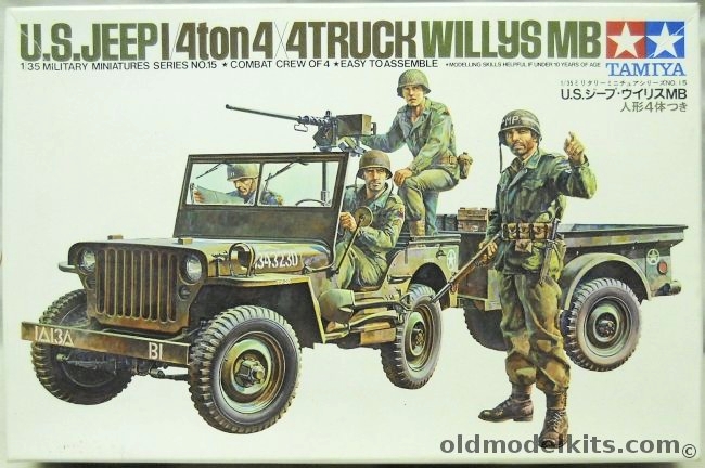 Tamiya 1/35 US Jeep 1/4 Ton 4X4 Willys MB, 35015 plastic model kit