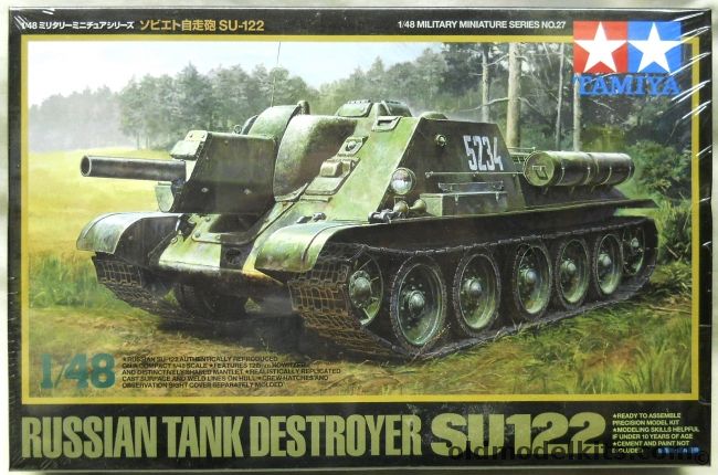 Tamiya 1/48 Su-122 Russian Tank Destroyer - With Metal Chassis, 32527 plastic model kit