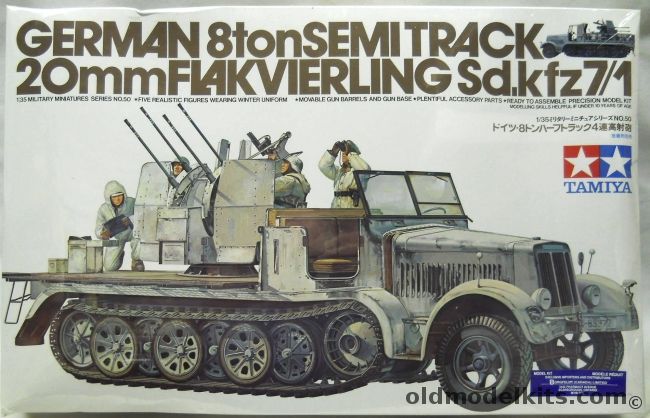 Tamiya 1/35 20mm Flakvierling 8 ton Semitrack Sd.Kfz 7/1, 35050 plastic model kit