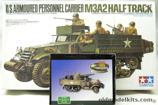 Tamiya 1/35 M3A2 Halftrack Plus Trakz M3 75mm GMC Conversion, 35070 plastic model kit