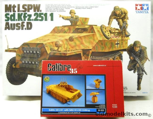 Tamiya 1/35 MtI.SPW Sd.Kfz.251/1 Ausf D And Conversion Kit For Sd.Kfz 251/21 Drilling With MG151/20, 35195 plastic model kit