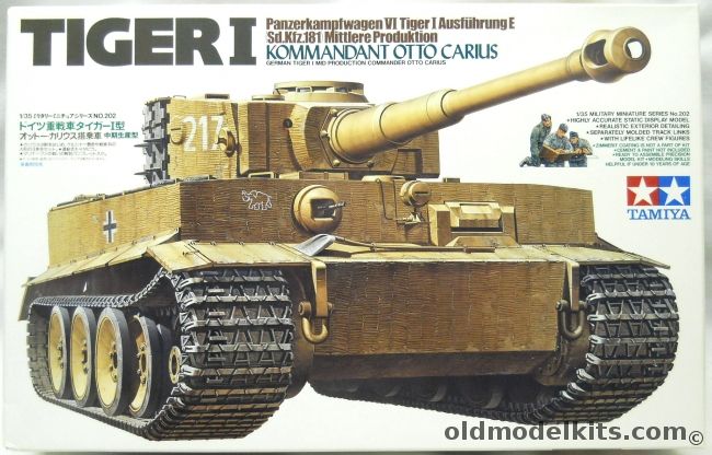 Tamiya 1/35 Panzer IV Tiger I Sd.Kfz. 181 Ausf E Kommandant Otto Carius, 35202 plastic model kit