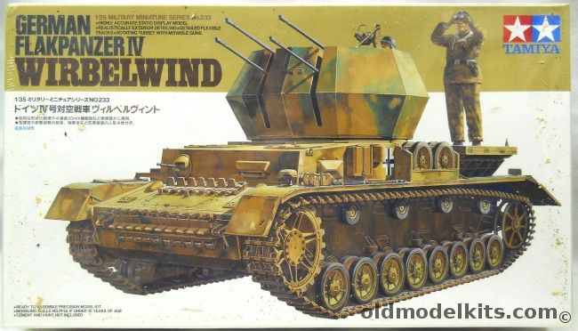 Tamiya 1/35 Flakpanzer IV Wirbelwind - Geramn Quad 20mm, 35233 plastic model kit