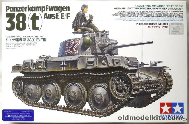 Tamiya 1/35 Panzerkampfwagen 38(t) Ausf. E/F, 35369 plastic model kit