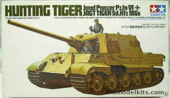 Tamiya 1/35 Hunting Tiger Jagdpanzer VI Sd.Kfz.186s, 3558 plastic model kit