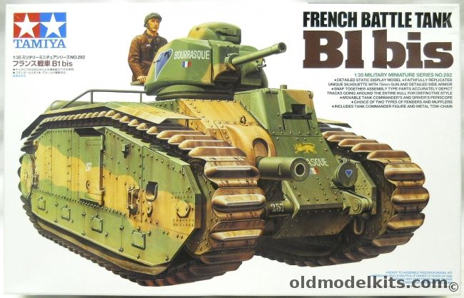 Tamiya 1/35 B1 Bis French Battle Tank - Panzerkampfwagen B2 740(f), 35282 plastic model kit