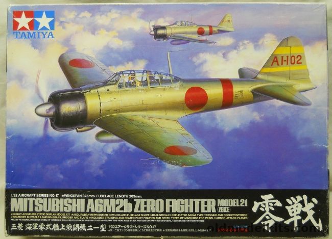 Tamiya 1/32 Mitsubishi Zero A6M2b Zero Fighter Model 21 Zeke, 60317 plastic model kit