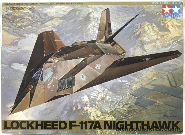 Tamiya 1/48 Lockheed F-117A Nighthawk - 37 TFW 416 TFS 'Ghost Riders' / 37 TFW 417 TFTS 'Bandits', 61059 plastic model kit