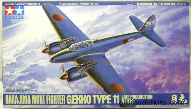 Tamiya 1/48 Nakajima J1N1-S Gekko Type 11 Late Production Irving - Night Fighter, 61078 plastic model kit
