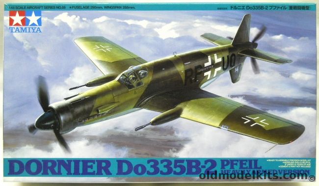 Tamiya 1/48 Dornier Do-335 B-2 Pfeil Arrow Heavily Armed Version - (Do335B2), 61088 plastic model kit