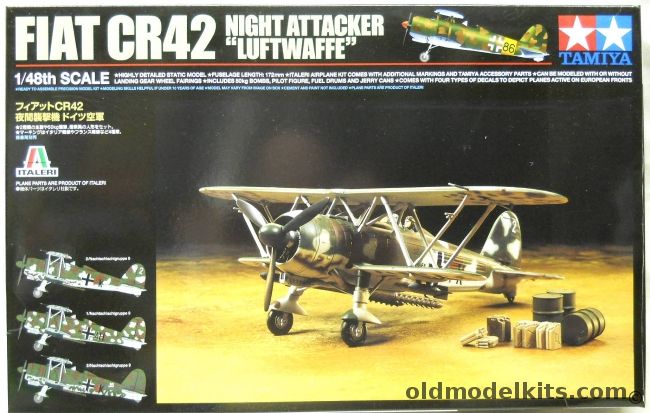 Tamiya 1/48 Fiat CR-42 Night Attacker Luftwaffe - With Photoetch & Film Instruments From The Classic Airframes Kit, 89722 plastic model kit