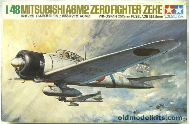 Tamiya 1/48 Mitsubishi Zero Fighter A6M2 Type 21 Zeke, MA116 plastic model kit