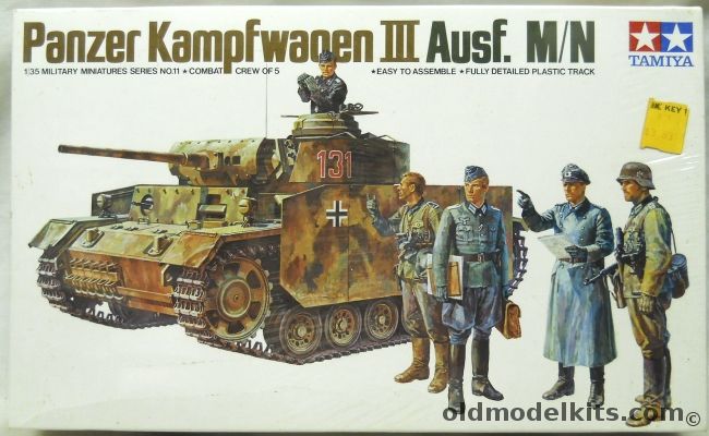 Tamiya 1/35 Panzer Kampfwagen III Ausf. M/N With Combat Crew Of Five, MM111-500 plastic model kit