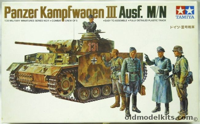 Tamiya 1/35 Panzer Kampfwagen III Ausf. M/N - With Crew Of Five, MM111 plastic model kit