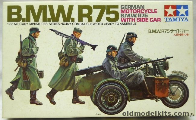 Tamiya 1/35 BMW R75 Motorcycle With Side Car - And Combat Crew of  4, MM116-225 plastic model kit