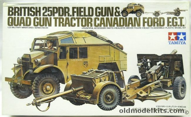 Tamiya 1/35 British 25pdr Field Gun and Quad Gun Tractor - Canadian Ford FGT, MM144 plastic model kit