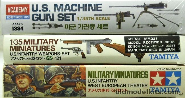 Tamiya 1/35 US Infantry West European Theater / US Infantry Weapons Set / Academy US Machine Gun Set, MM148-250 plastic model kit